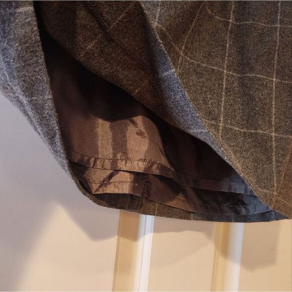 Chadwicks of Boston gray plaid wool blend knee length lined skirt Size 4 - Picture 4 of 6